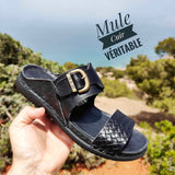 Mule orthopédique Noir avec boucle
