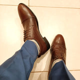 chaussure classic petit carreau marron foncé