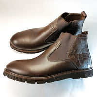 demis boots chelsea en cuir marron foncé