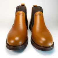 demis boots chelsea en cuir marron clair