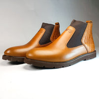 demis boots chelsea en cuir marron clair