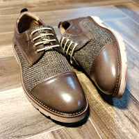 chaussure deux temps marron foncé en cuir