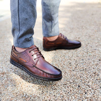 Chaussure Bateau en cuir marron