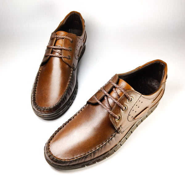 Chaussure Bateau en cuir marron