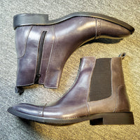 Boots en cuir gris Eléganza