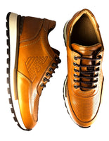 basket en cuir marron clair