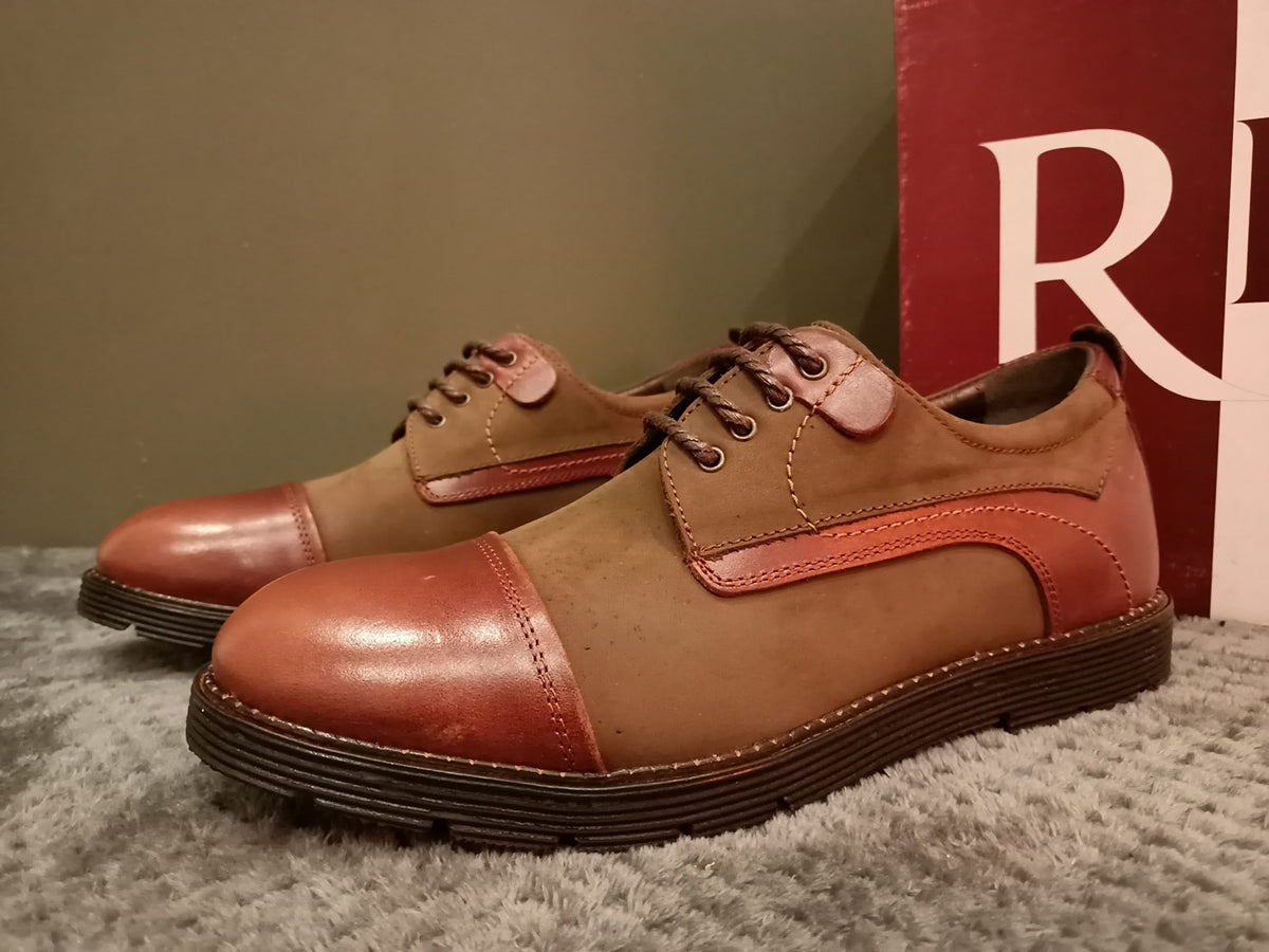 chaussure de ville Oxford deux temps Marron – griffa chaussure