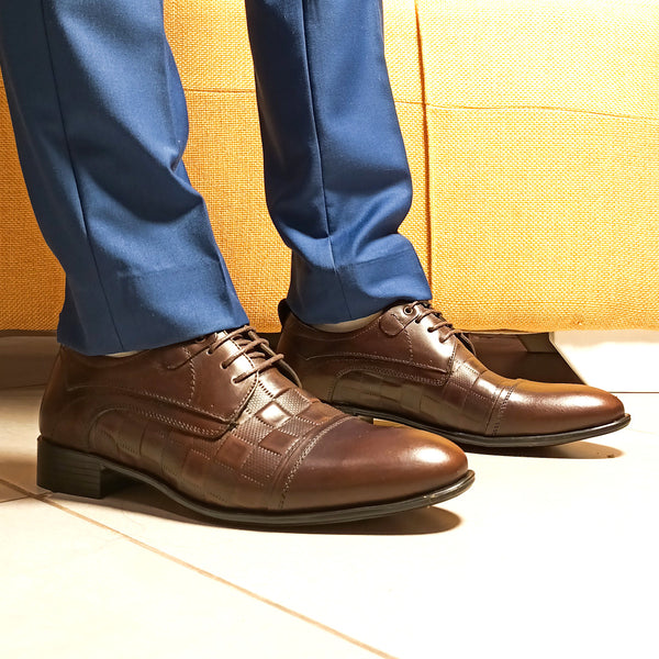 chaussure classic petit carreau marron foncé