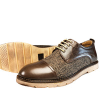chaussure deux temps marron foncé en cuir