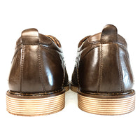 chaussure deux temps marron foncé en cuir