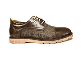 chaussure deux temps marron foncé en cuir