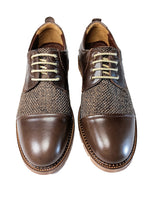 chaussure deux temps marron foncé en cuir