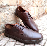 chaussure décontracté en cuir marron
