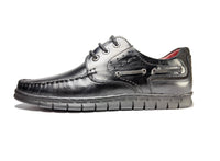 chaussure Bateau en cuir noir
