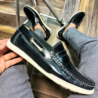 Trappeur en cuir VENDI Noir semelle clair