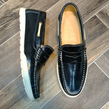 Trappeur en cuir VENDI Noir semelle clair