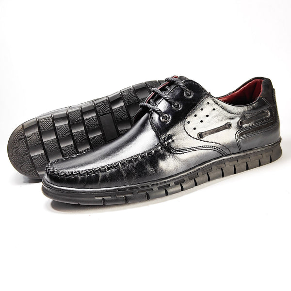 chaussure Bateau en cuir noir