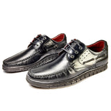 chaussure Bateau en cuir noir